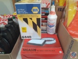 Napa Air Filter No. 6440, Micro Guard Air Filter No. MGA326 and Partial Bottle of Luca Heavy Duty