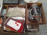 Beer Stein Marked 1000/31, Metal Bread Plate, Assorted Cloth Napkins