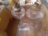 (2) Eagle Kerosene Lamps Clear Glass
