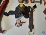 Miniature Saddles and Antique Harness Piece