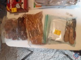 (4) Hoof Knives, Assorted Hoof Picks, Sewing Awl Pliers, Leather Hole Punch, Leather Straps and