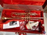 Cleveland Superior Trumpet Mfg. by The H.N. Witte Co. with Mouthpiece and Two Mutes in Case