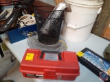 Ice Fishing Tackle Box with Tackle Included,...(1) Mino Trap and Fish Basket...