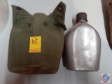 U.S. SMCO 1945 Vintage WWII Army Issue Canteen and Canteen Cover