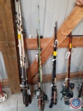 Rods and Reels Including Field and Stream Pole, Daiwa Silvercast Reel, Sportfisher Pole, 202 Reel