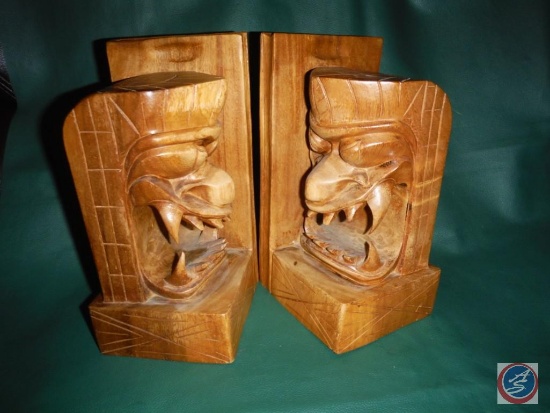 1950's Hand Carved Book Ends