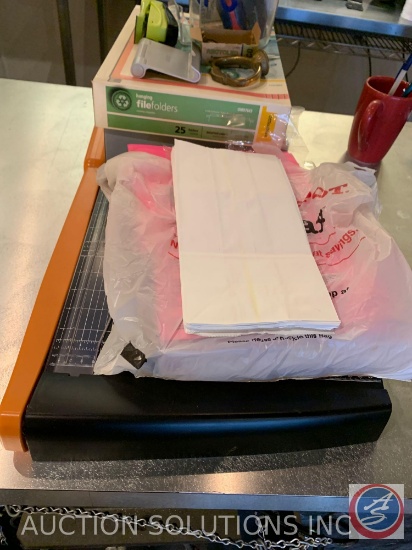 Paper cutter file folders staplers and things you need to run restaurant