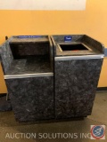 Pair of tray and trash handling systems