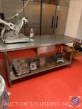 72 inch stainless prep table with a shelf and a drawer contents not included