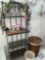 Four Tier Decorative Shelf, Wicker Laundry Basket, Antique Hand Held Mirror, More...