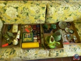 Assorted Frog Decorations and Knick Knacks, Crayola Tin, More...
