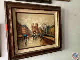 Framed Painting Signed Illegible