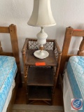 Hobnail Milk Glass Lamp, Four Tier Nightstand...