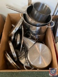 Aluminum pans. lids, strainer