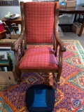 Vintage Wooden and Upholstered Arm Chair...