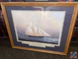 Framed Print ''Yacht's of the America's Cup'' Signed M. Thompson... Special Edition...