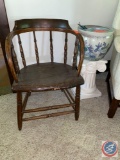 Antique Spindle Back Chair, Plant Stand w/ Planter...