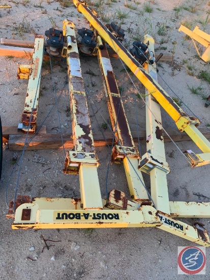 Sumner R-180 Roust A Bout lift 4 uprights 4 bases *missing casters