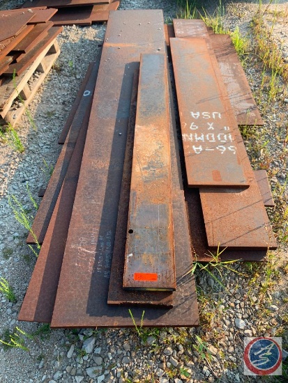 Assorted Plate steel sections Apx 3/8 to 1 inch thick