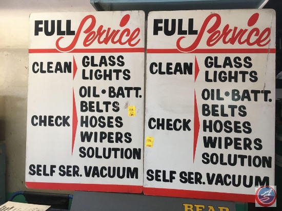 2 Wooden Full Service Signs