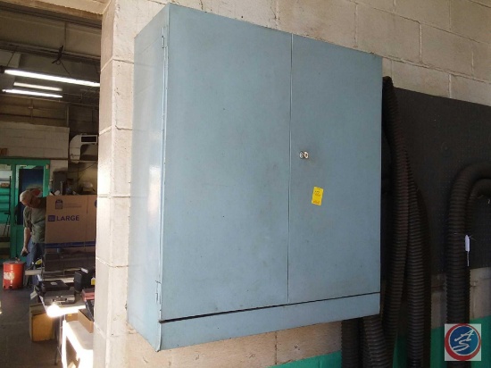 1 gray Parts cabinet content included with key measurements are 30x34x11.5