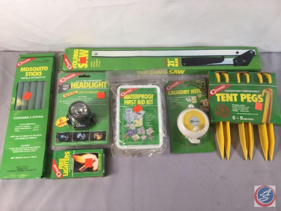 (1) Coghlan's Mosquito Sticks, (1) Coghlan's Headlight, (1) Coghlan's Folding Saw 21", (1) Coghlan's