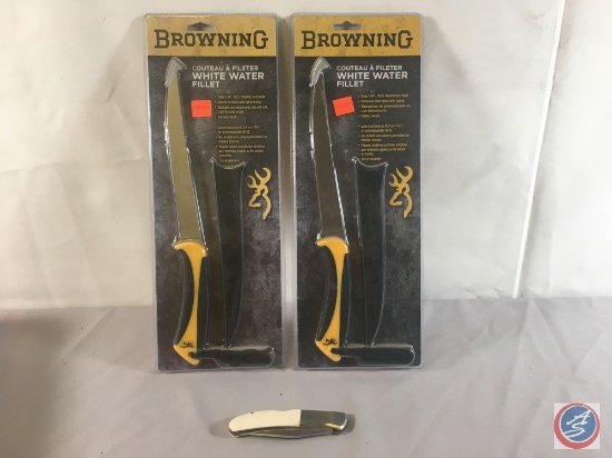 (2) - Browning White Water Fillet Knife, (1) Kerskaw...Pocket Knife