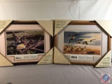 1997 Remington Wildlife Series Photo - Pair Of Wood Ducks and FIan Canada Goose