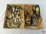 Assorted C Clamps, Crawford Hooks Vertical 75lbs. Horizontal 40lbs., Lithium-ion Cordless Dremel,