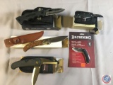 Assorted Pocket and Folding Knives Including Browning and Leupold