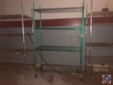 Four Tier Shelving Unit on Casters Measuring 48'' X 18'' X 70 1/2''