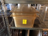 (2) Carlisle Hi-Heat Containers Marked 10422B and Cambro Food Storage Lids Marked 60CWC