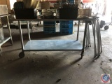Two Tier Stainless Steel Prep Table Measuring 62 1/2'' X 30'' X 35 1/4'' {{CONTENTS SOLD