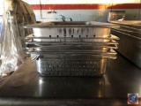 (7) Perforated Stainless Steel Steam Table Inserts