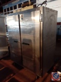 Two Door Refrigerated Cabinet {{NO BRAND OR MODEL NO. VISIBLE}} Measuring 52'' X 33'' X 80''