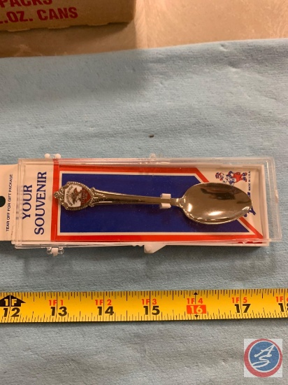 Souvenir spoon from Anheuser bush and a vintage harness hook from JG Provost shoe and harness repair