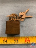 A master lock with two keys
