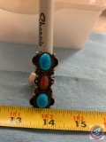 Turquoise and Coral ring