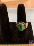 Handmade green turquoise ring reservation silver
