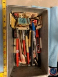 Assorted matches and ad pins
