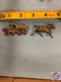 Sterling horse pin and covered wagon