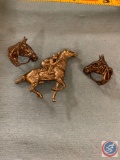 Sterling race horse pin and matching earrings
