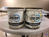(2) Coop 5 Gallon Grease Cans