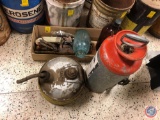 Vintage Gas Can, Chapin 3 1/2 Gallon Compressed Air Canister No. 135, Folding Wood Measuring Tape,