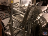 {{18X$BID}} Metal Slat Back Chairs Measuring 33''
