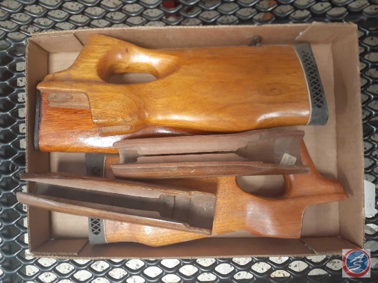 3 Wooden Gun Butts And 2 Wooden Gun Handles Remington