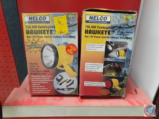 (2) Nelco 750,000 Candlepower Hawkeye Dual Power Spotlights