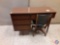 Wood Desk and Chair by Stanley w/Wheels 46