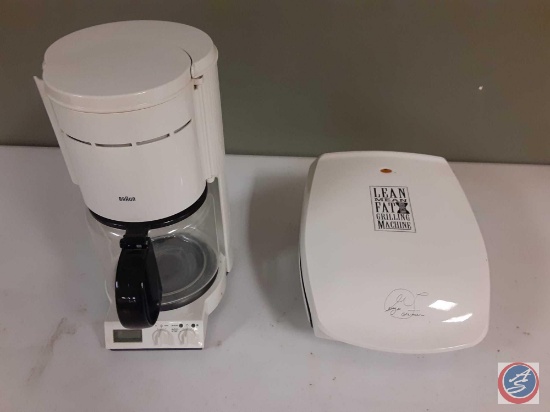 Braun Drip Coffee Maker amd George Foreman Lean Mean Fat Grilling Machine