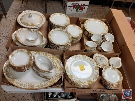 (5) Flats -The Hinode...China Dinner Serving Set w/Platters, Serving Bowls and Coffee Cups, Creamer